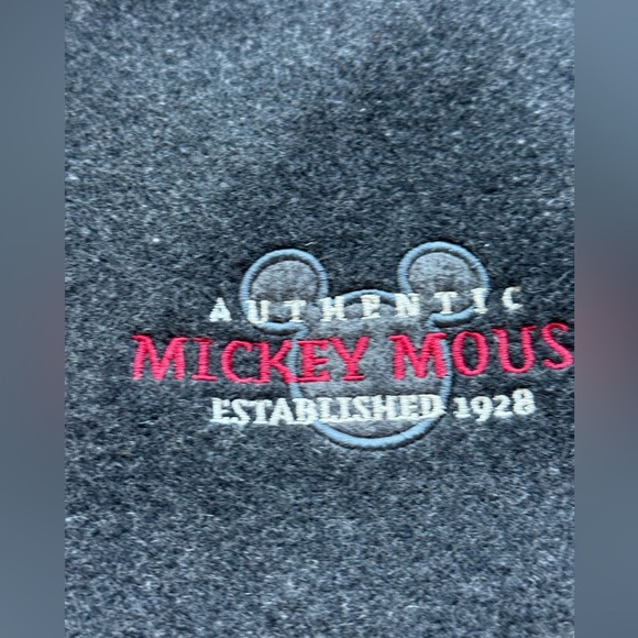 Vintage Men Disney  Mickey Mouse Embroidered Varsity Blk Wool Leather Jacket S - Picture 10 of 14